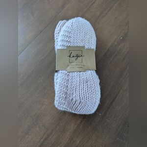 Kozie lounge socks. Polyester Knit With A Sherpa Like Lining.  Slipper Socks.